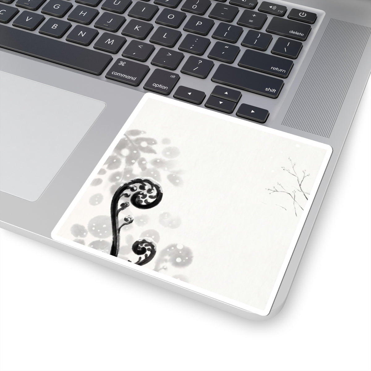 Peaceful Fern Unfurling Sticker - Ukiyo E Inspired Zen Art Print