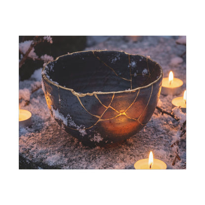 Ceramic Bowl Gold Repair Canvas Art | Beautiful Kintsugi Art