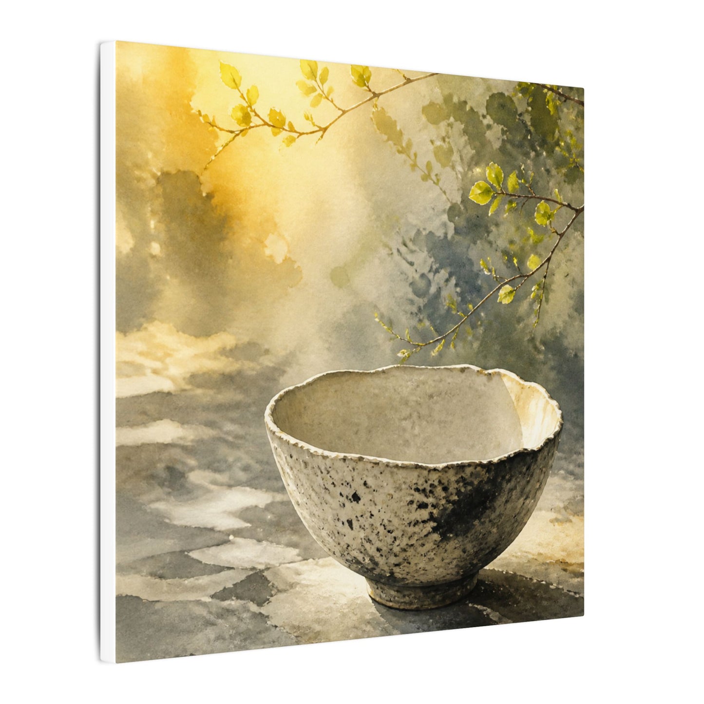 Cozy Ceramic Bowl Canvas Art - Watercolor Japandi