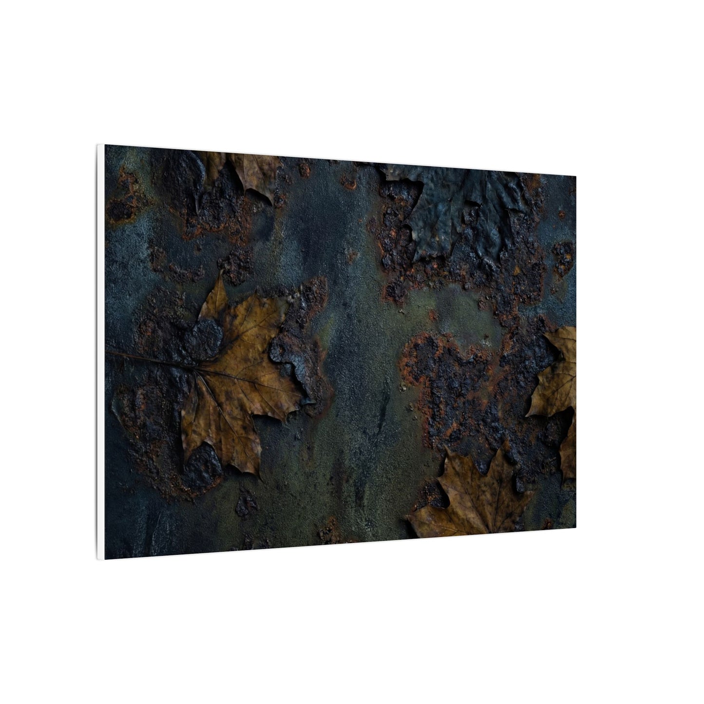 Shibui Rust Patina Canvas Art - Dark Japandi Charcoal Ink