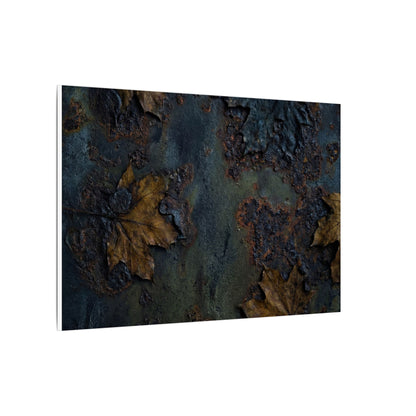 Shibui Rust Patina Canvas Art - Dark Japandi Charcoal Ink