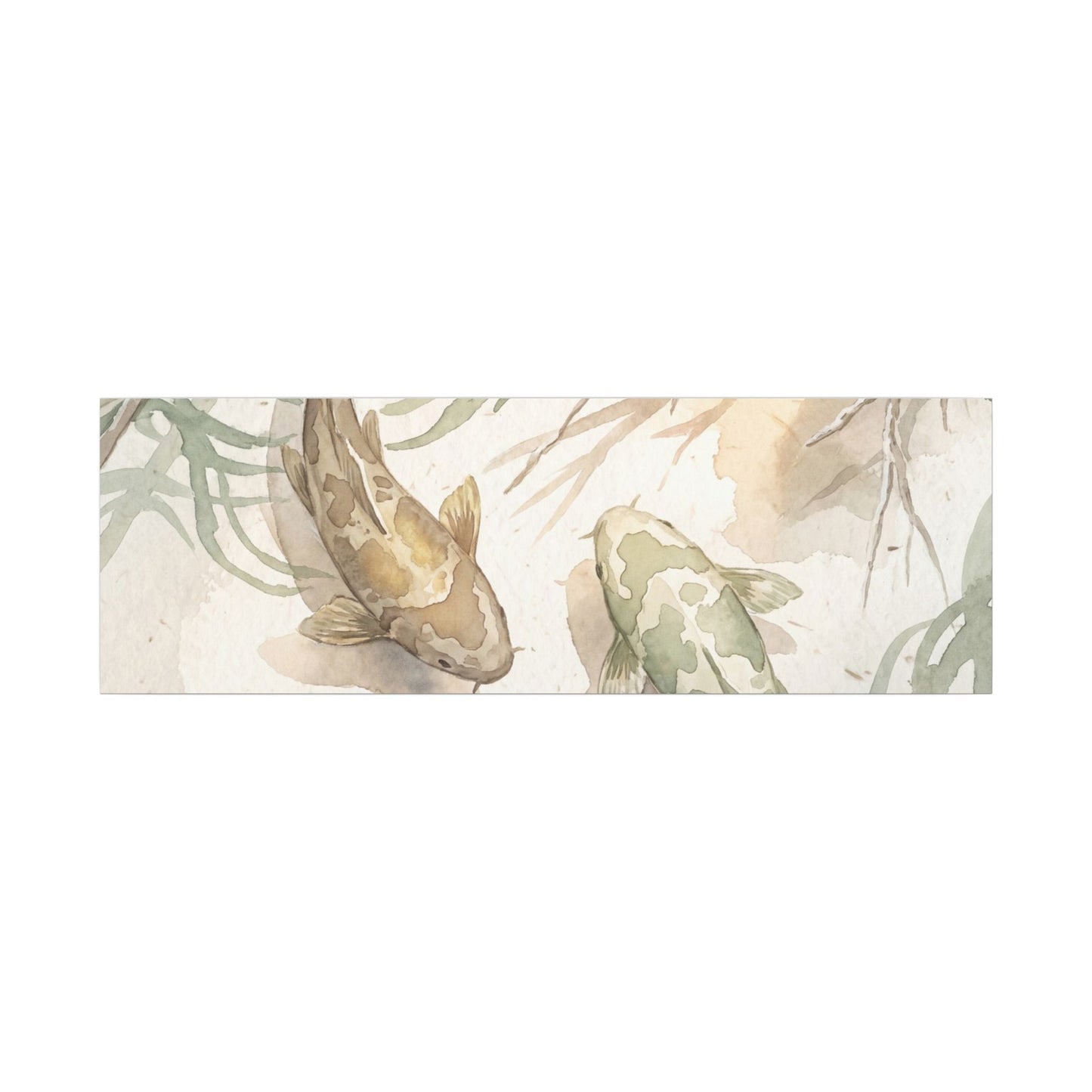 Koi Pond Canvas Art | Winter Japandi Watercolor Art