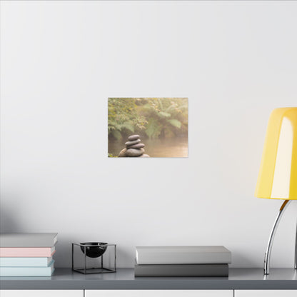 Cozy River Stones Canvas Art - Japanese Pattern Japandi