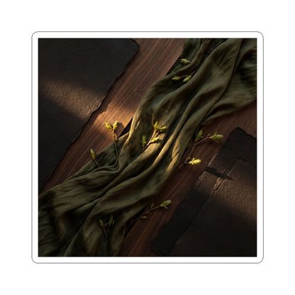 Silk Drape Dark Texture Sticker | Sophisticated Dark Japandi Art Art Print