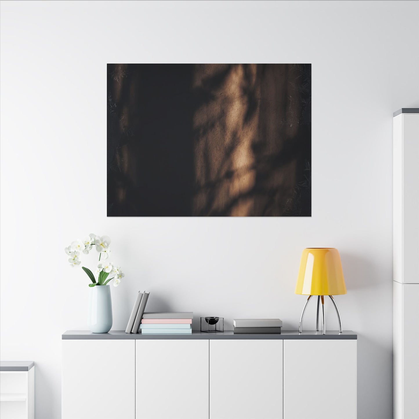 Winter Shadow Play Moody Minimal Canvas Art | Luxurious Decor