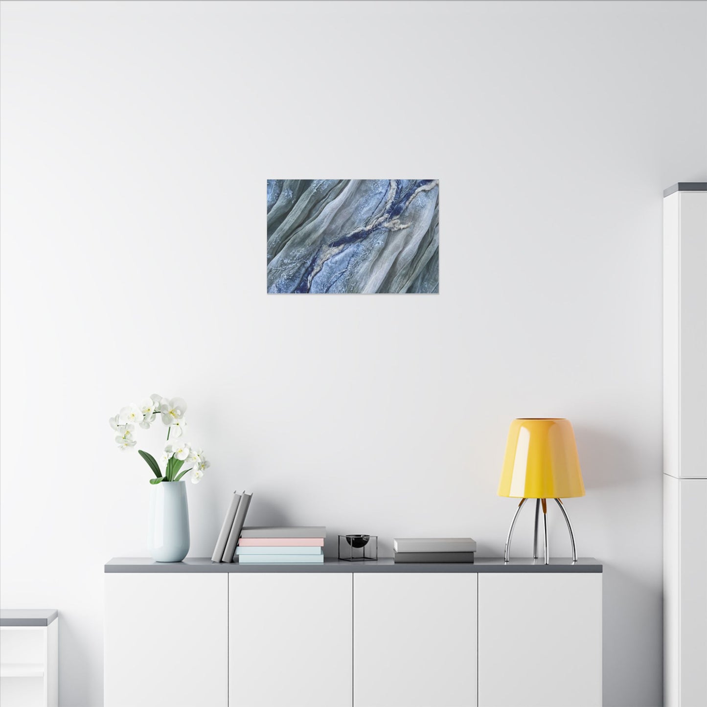 Moonlight Silk Drape Canvas Art - Japandi Mono No Aware