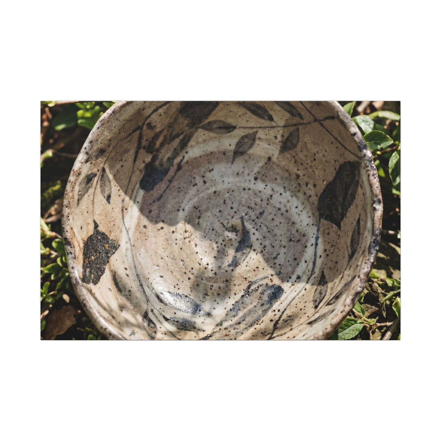 Elegant Ceramic Bowl Canvas Art - Japanese Pattern Japandi