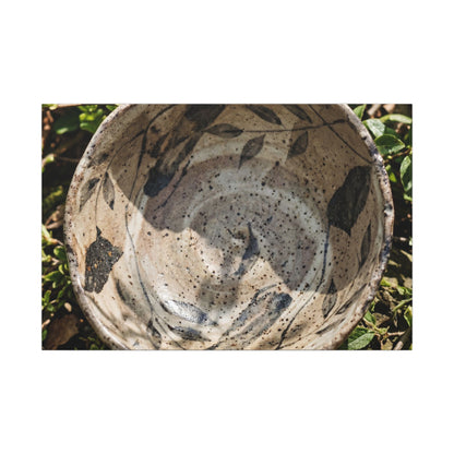Elegant Ceramic Bowl Canvas Art - Japanese Pattern Japandi