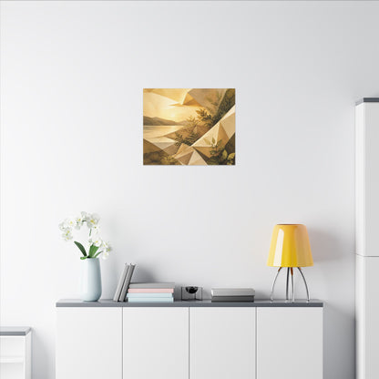 Golden Hour Paper Fold Canvas Art - Japandi Ma