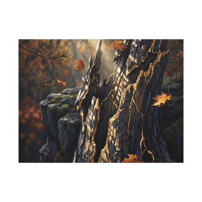 Pine Tree Autumn Canvas Art | Kintsugi Beautiful Design
