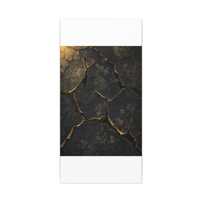 Cracked Earth Canvas Art | Winter Dark Japandi Shadow Zen Art