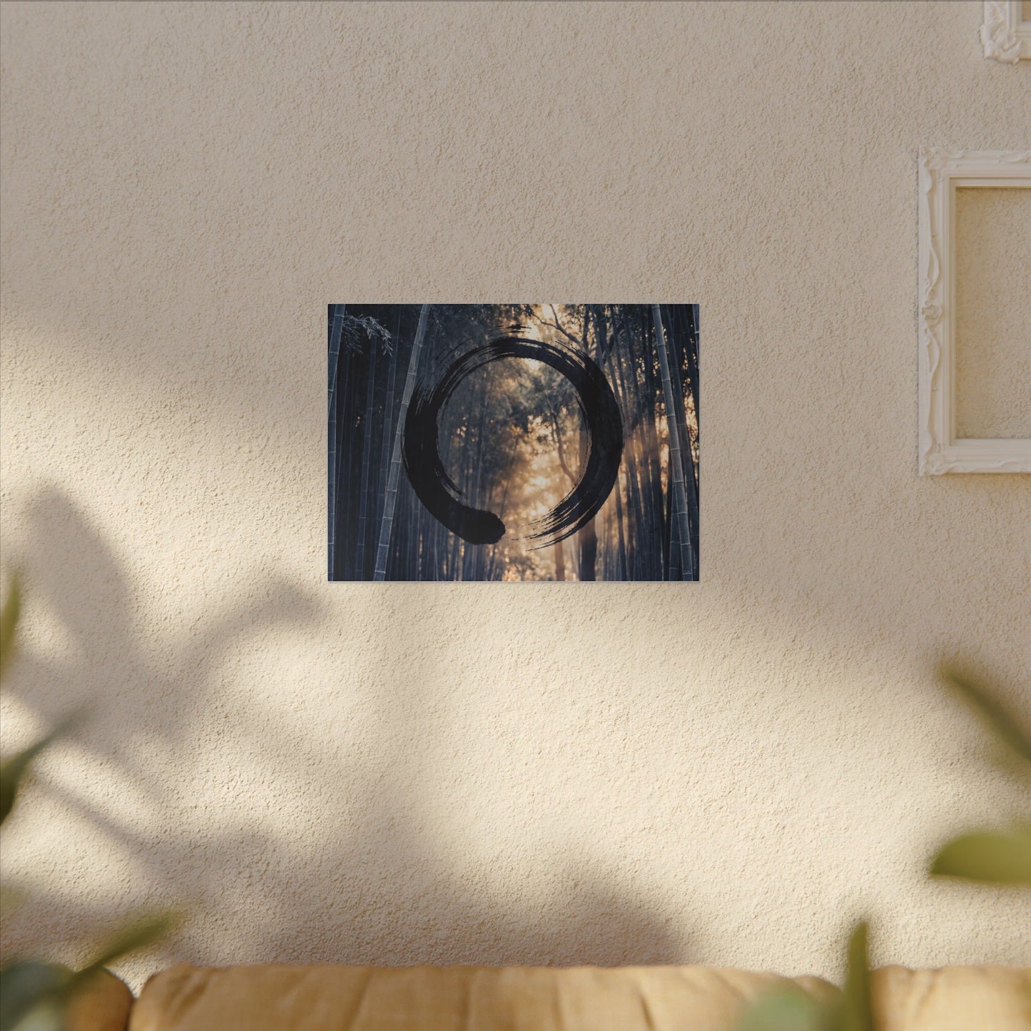 Bamboo Grove Canvas Art | Winter Zen Enso Art