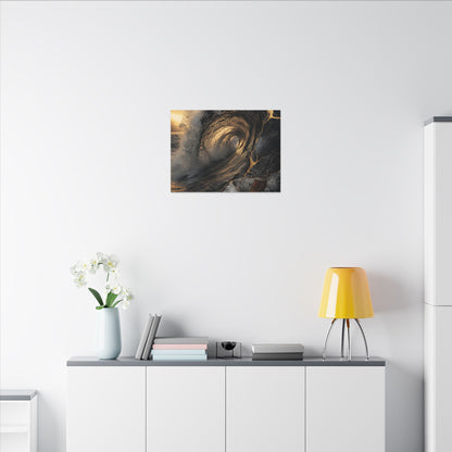 Kanso Ocean Wave Canvas Art - Kintsugi Gold Vein