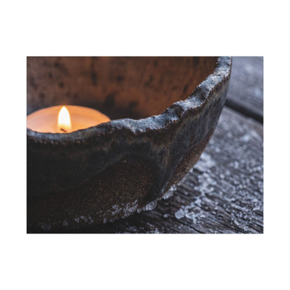 Atmospheric Ceramic Bowl Canvas Art - Moody Minimal Dark Japandi