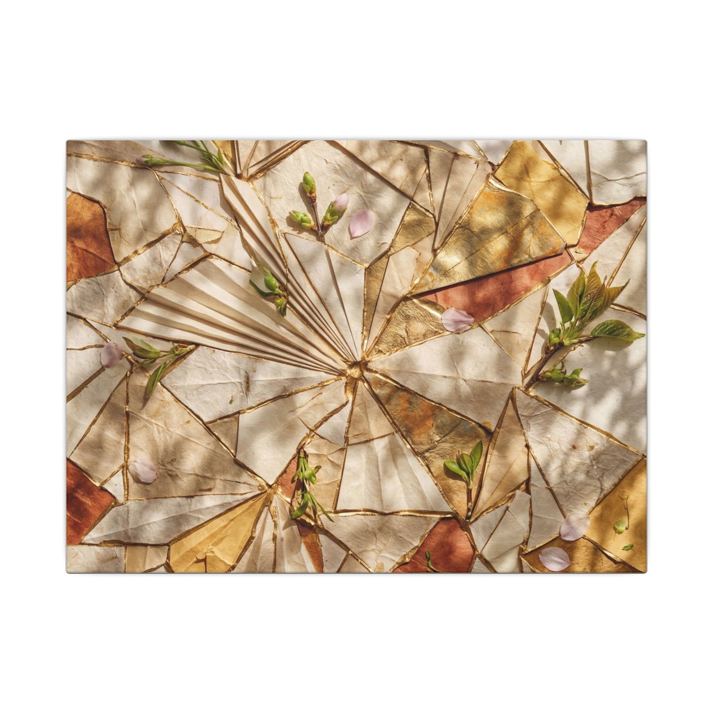 Resilient Paper Fold Canvas Art - Gold Repair Kintsugi Art Print