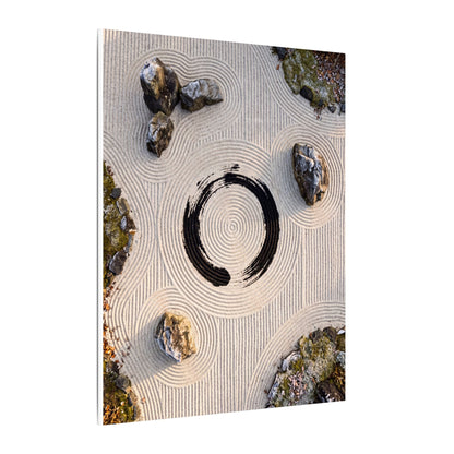 Rock Garden Canvas Art | Winter Zen Enso Art