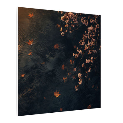 Golden Hour Cherry Blossom Canvas Art - Dark Japandi Kanso