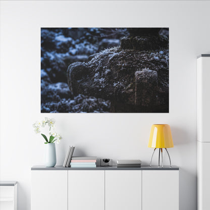 Moody Stone Lantern Canvas Art - Shadow Zen Dark Japandi