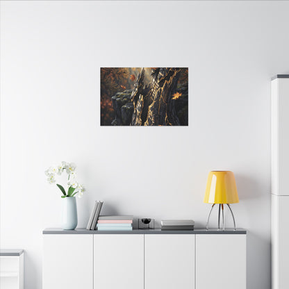 Pine Tree Autumn Canvas Art | Kintsugi Beautiful Design