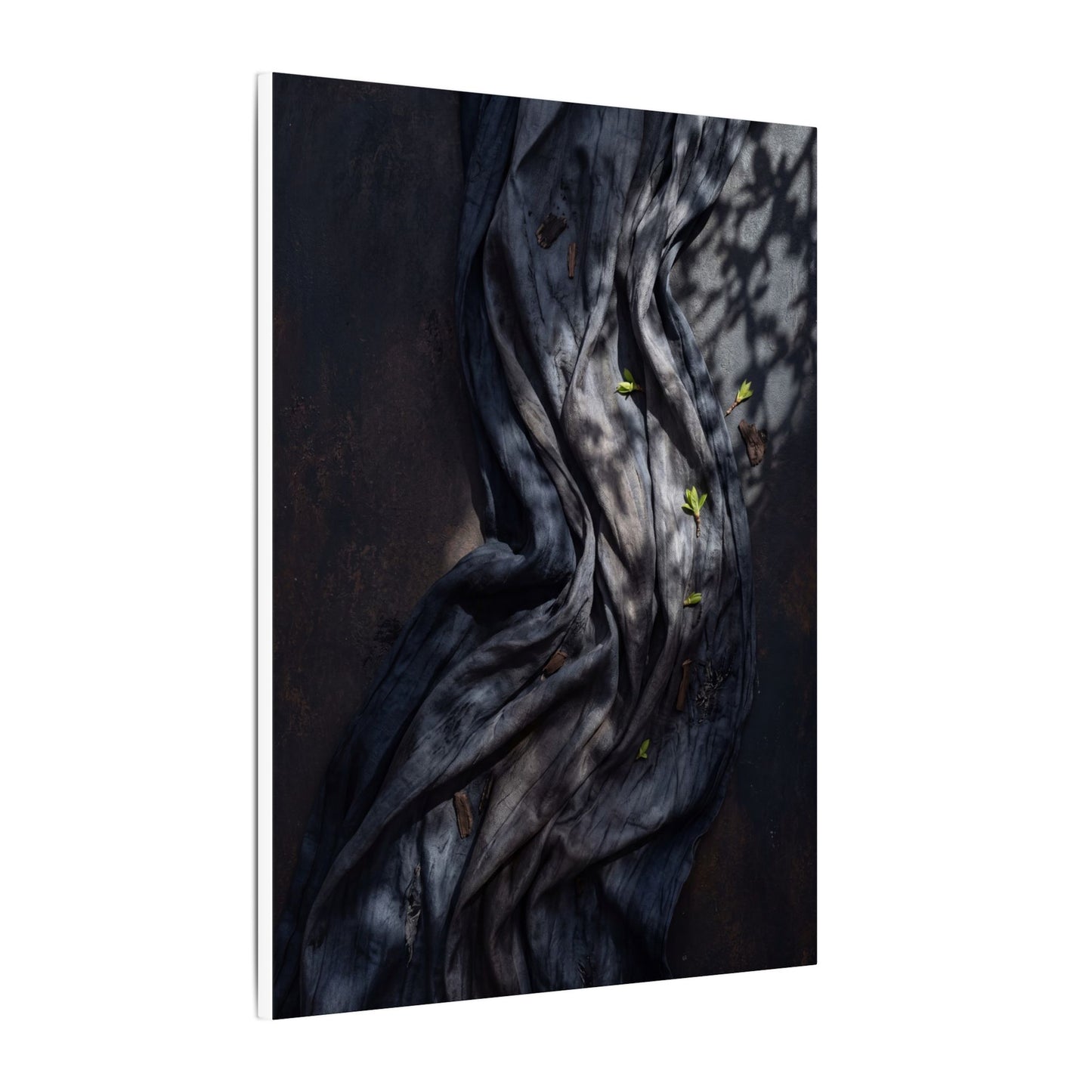 Seijaku Silk Drape Canvas Art - Dark Japandi Dark Texture