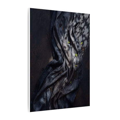 Seijaku Silk Drape Canvas Art - Dark Japandi Dark Texture