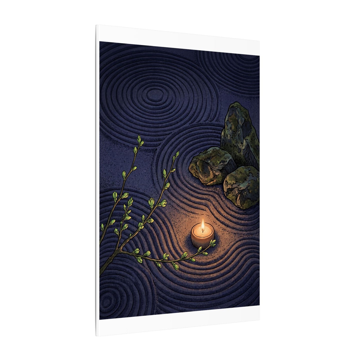 Mono No Aware Rock Garden Canvas Art - Zen Ukiyo E Inspired