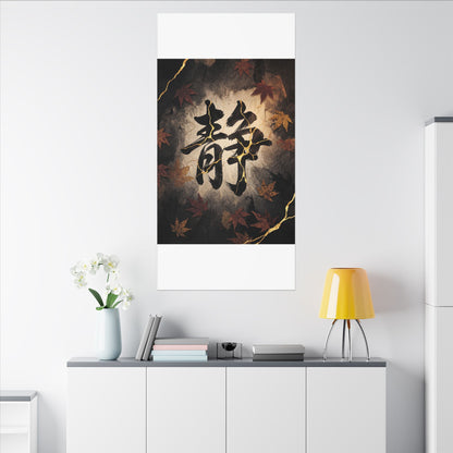 Autumn Calligraphy Gold Repair Canvas Art | Philosophical Decor