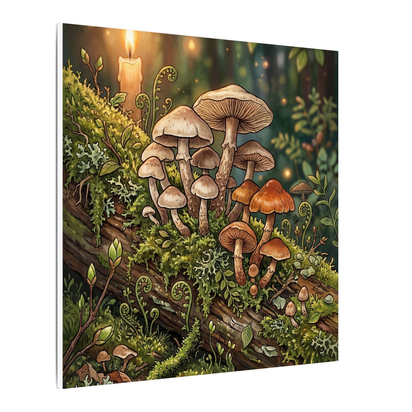 Spring Wild Mushrooms Herbarium Canvas Art | Rustic Decor