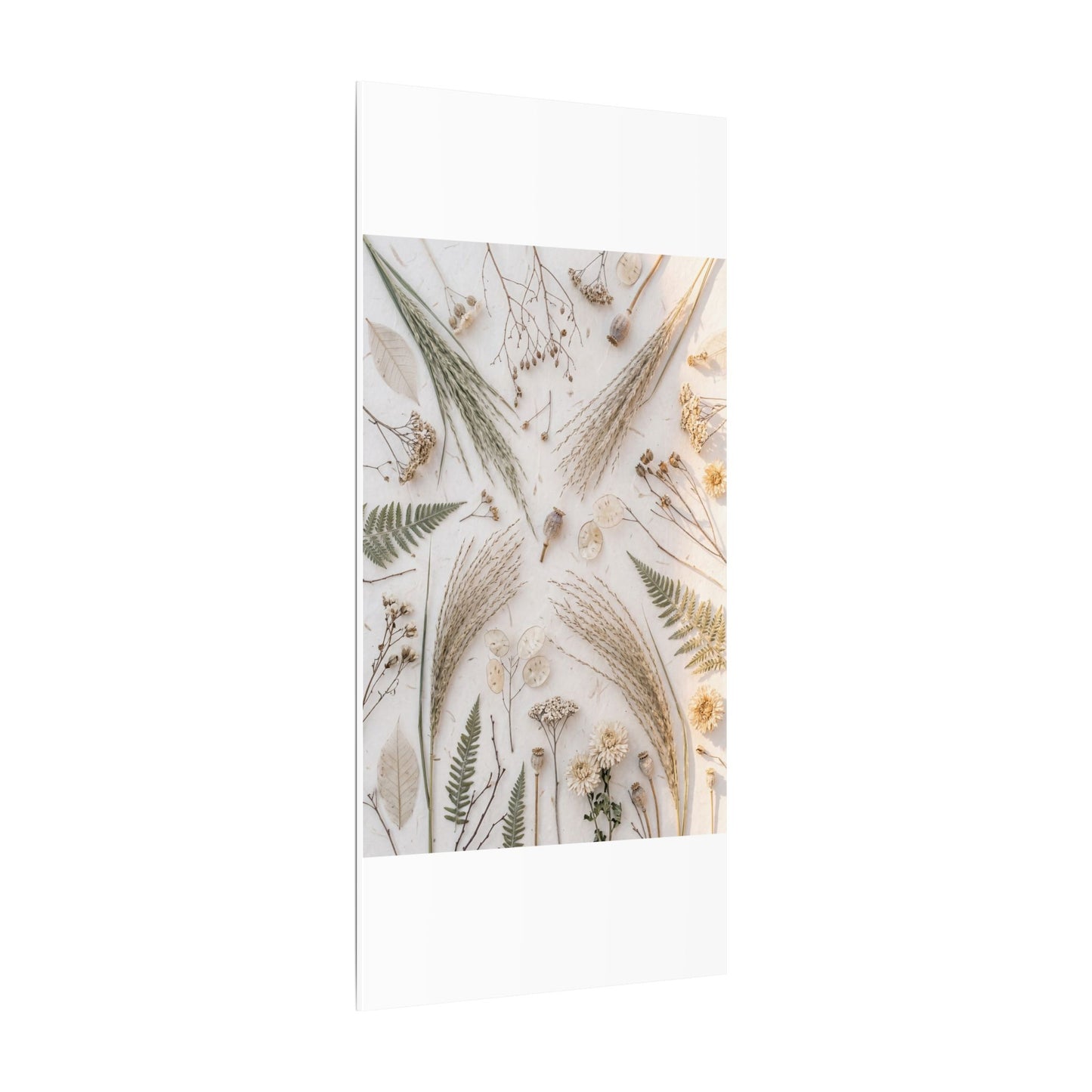 Elegant Dried Flowers Canvas Art - Japanese Pattern Japandi