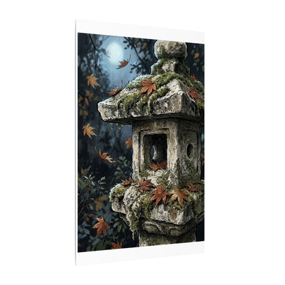 Shibui Stone Lantern Canvas Art - Japandi Minimal Line