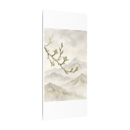 Spring Mountain Mist Watercolor Canvas Art | Cozy Decor