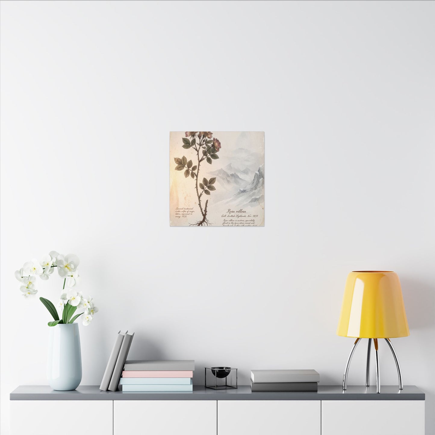 Winter Mountain Mist Herbarium Canvas Art | Earthy Decor