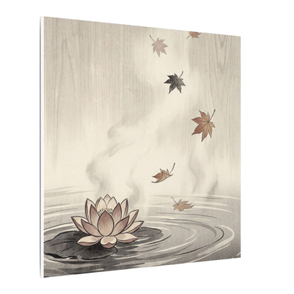 Lotus Flower Canvas Art | Autumn Zen Ukiyo E Inspired Art