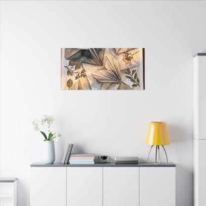 Golden Hour Paper Fold Canvas Art - Japandi Seijaku