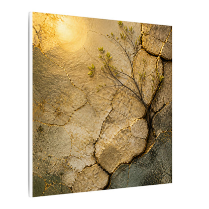 Cracked Earth Spring Canvas Art | Japandi Warm Design