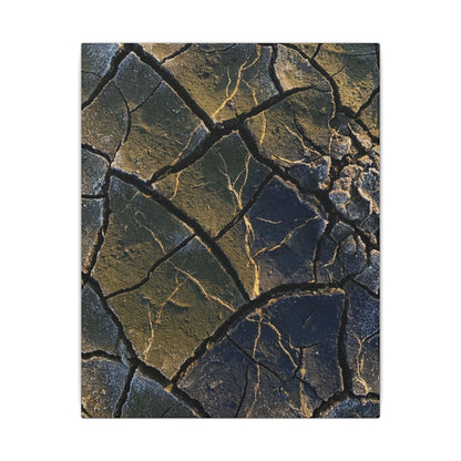 Winter Cracked Earth Moody Minimal Canvas Art | Atmospheric Decor