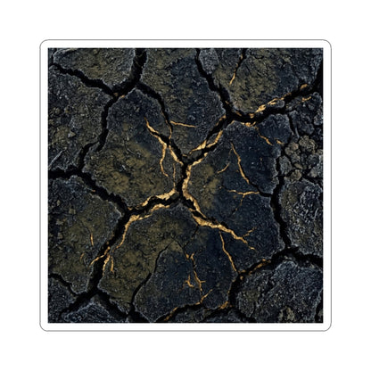 Winter Cracked Earth Shadow Zen Sticker | Atmospheric Decor Art Print