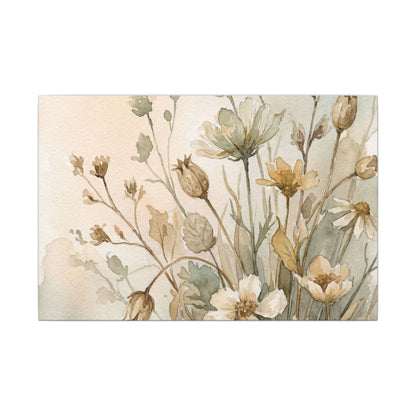 Summer Dried Flowers Watercolor Canvas Art | Elegant Decor