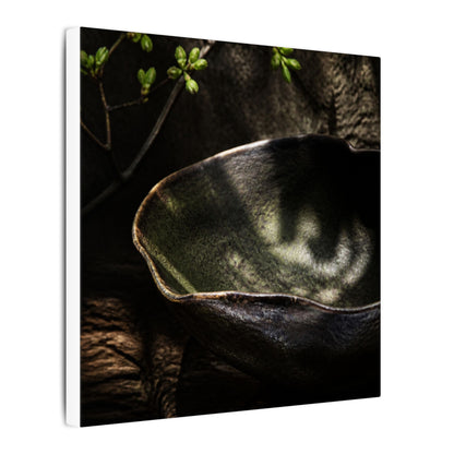 Sophisticated Ceramic Bowl Canvas Art - Dark Texture Dark Japandi