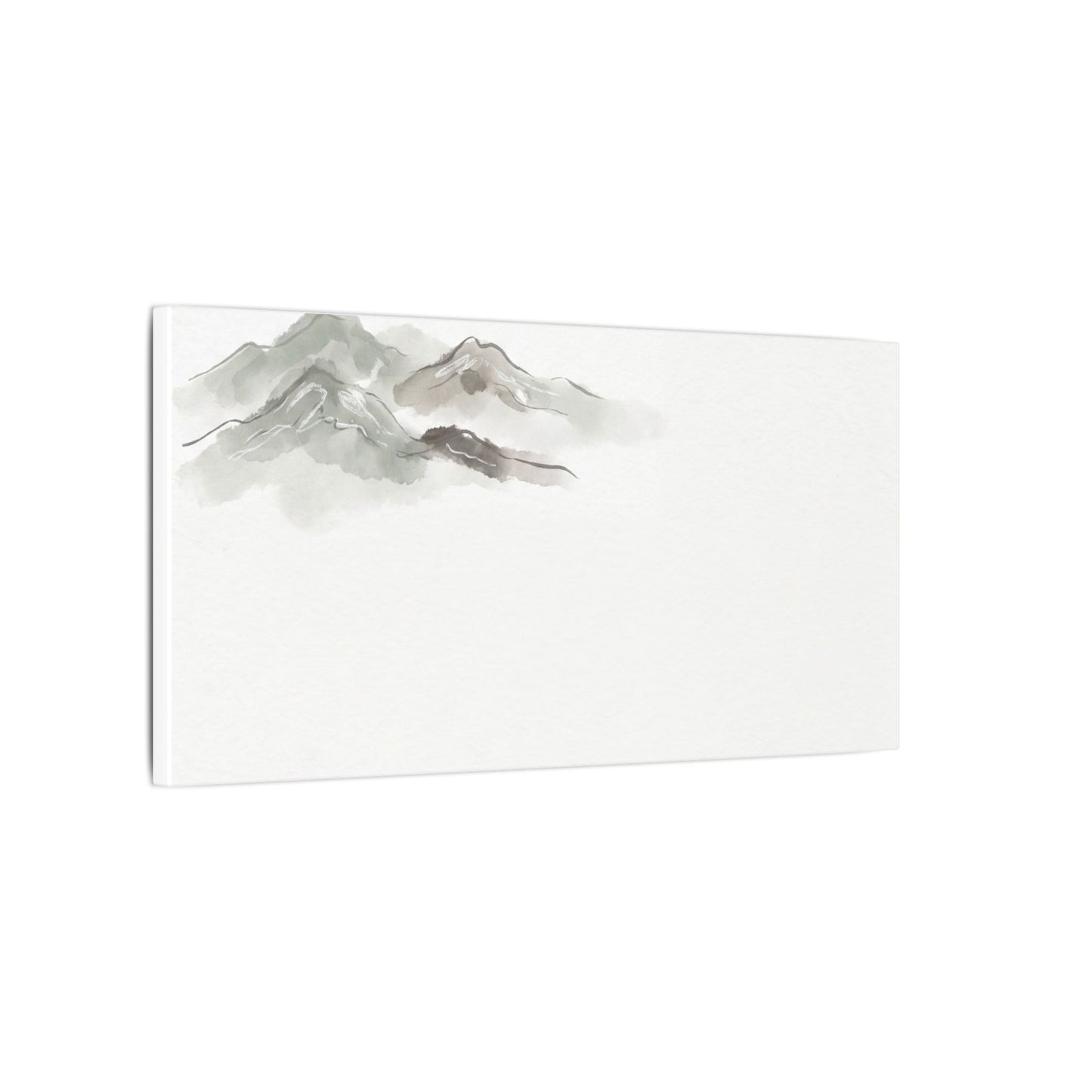 Winter Mountain Mist Minimal Line Canvas Art | Elegant Decor