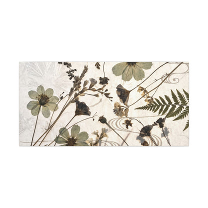 Japandi Dried Flowers in Golden Hour | Japanese Pattern Canvas Art