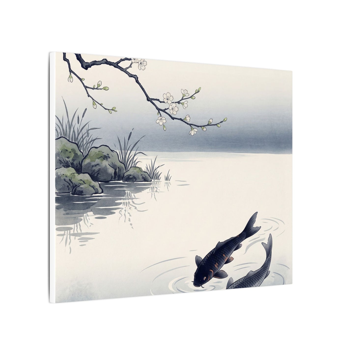 Ma Koi Pond Canvas Art - Zen Ukiyo E Inspired