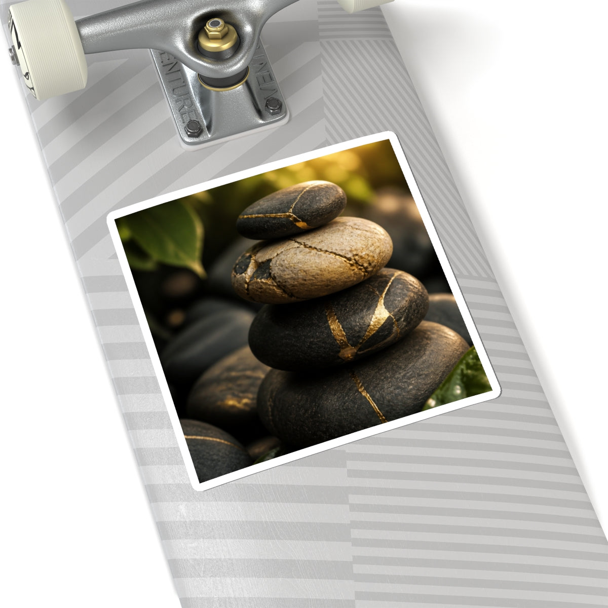 Golden Hour River Stones Sticker - Kintsugi Kanso