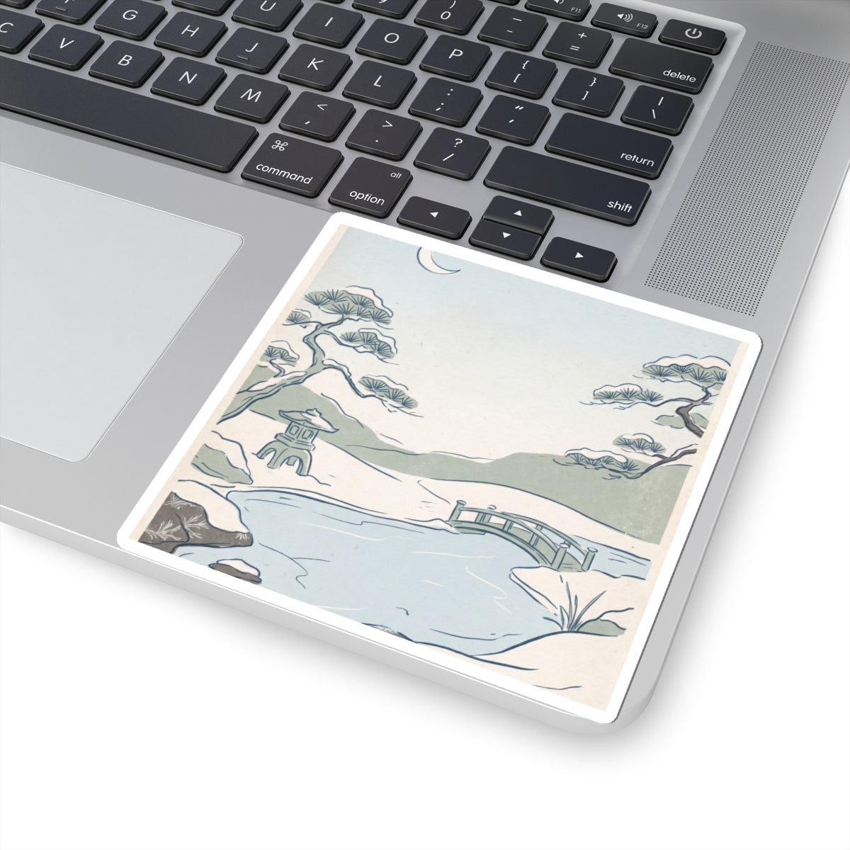 Ma Moonlit Garden Sticker - Japandi Minimal Line