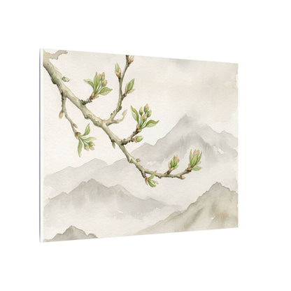 Spring Mountain Mist Watercolor Canvas Art | Cozy Decor