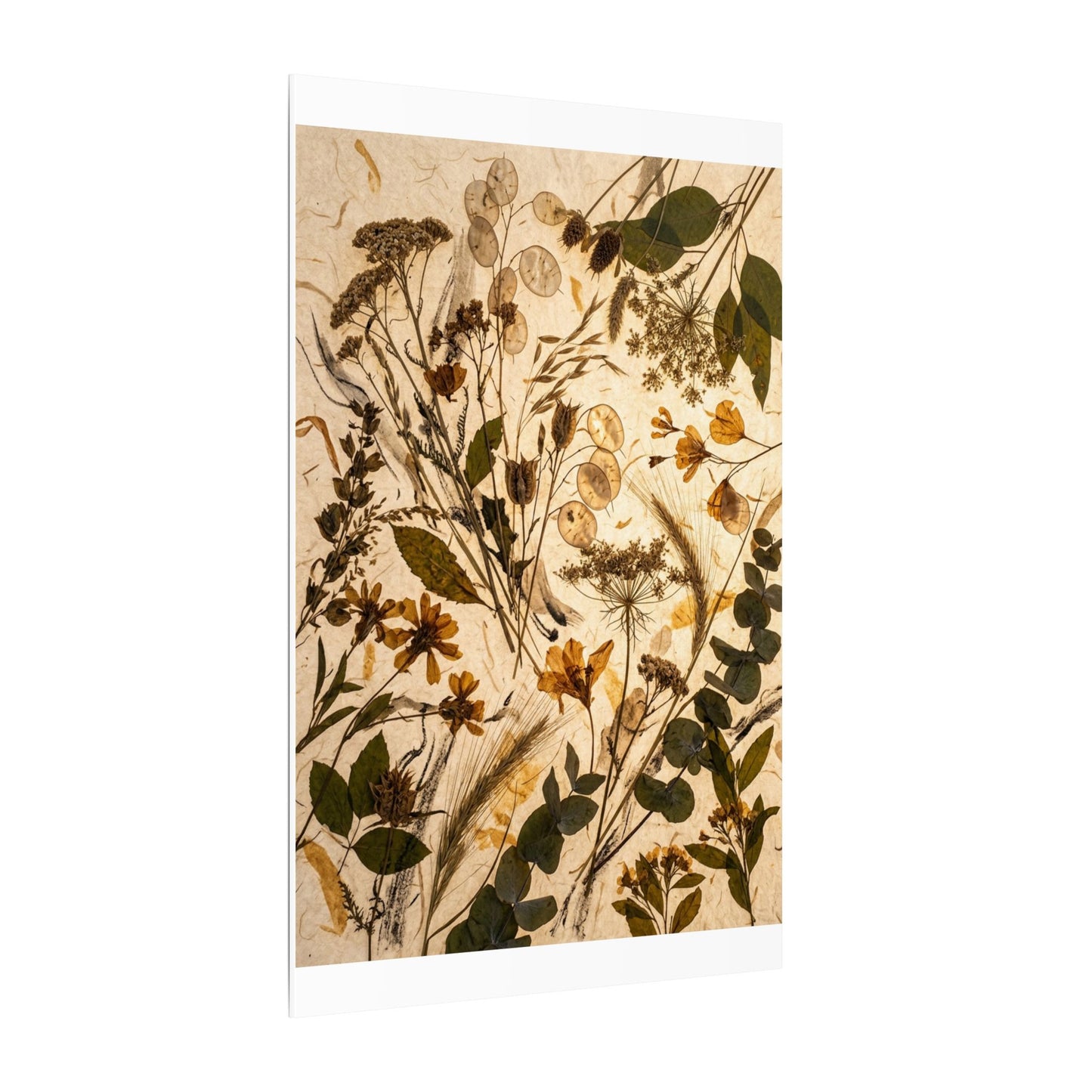 Dried Flowers Summer Canvas Art | Japandi Neutral Design