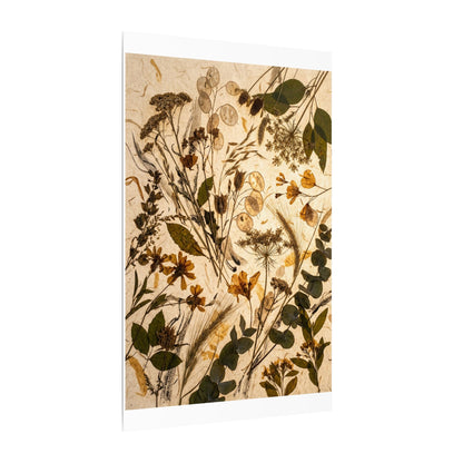 Dried Flowers Summer Canvas Art | Japandi Neutral Design