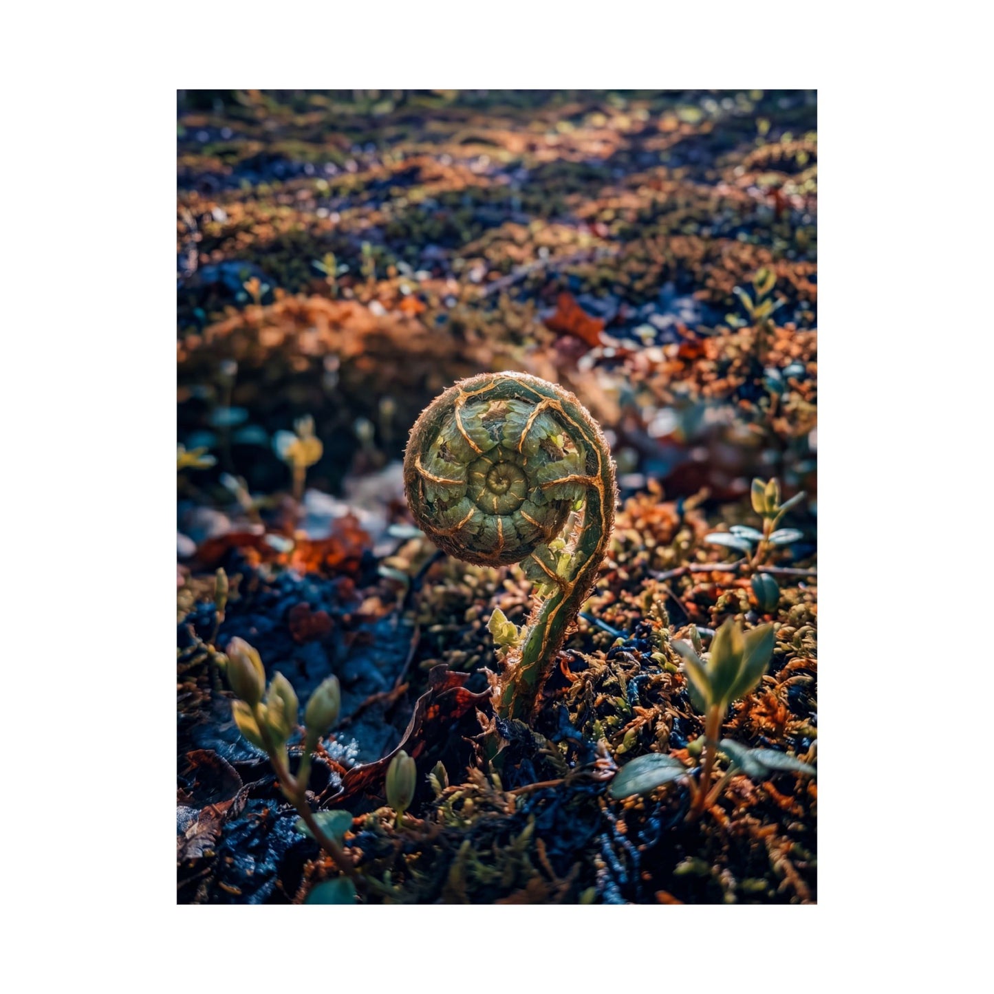 Dappled Fern Unfurling Wall Art Print - Kintsugi Seijaku