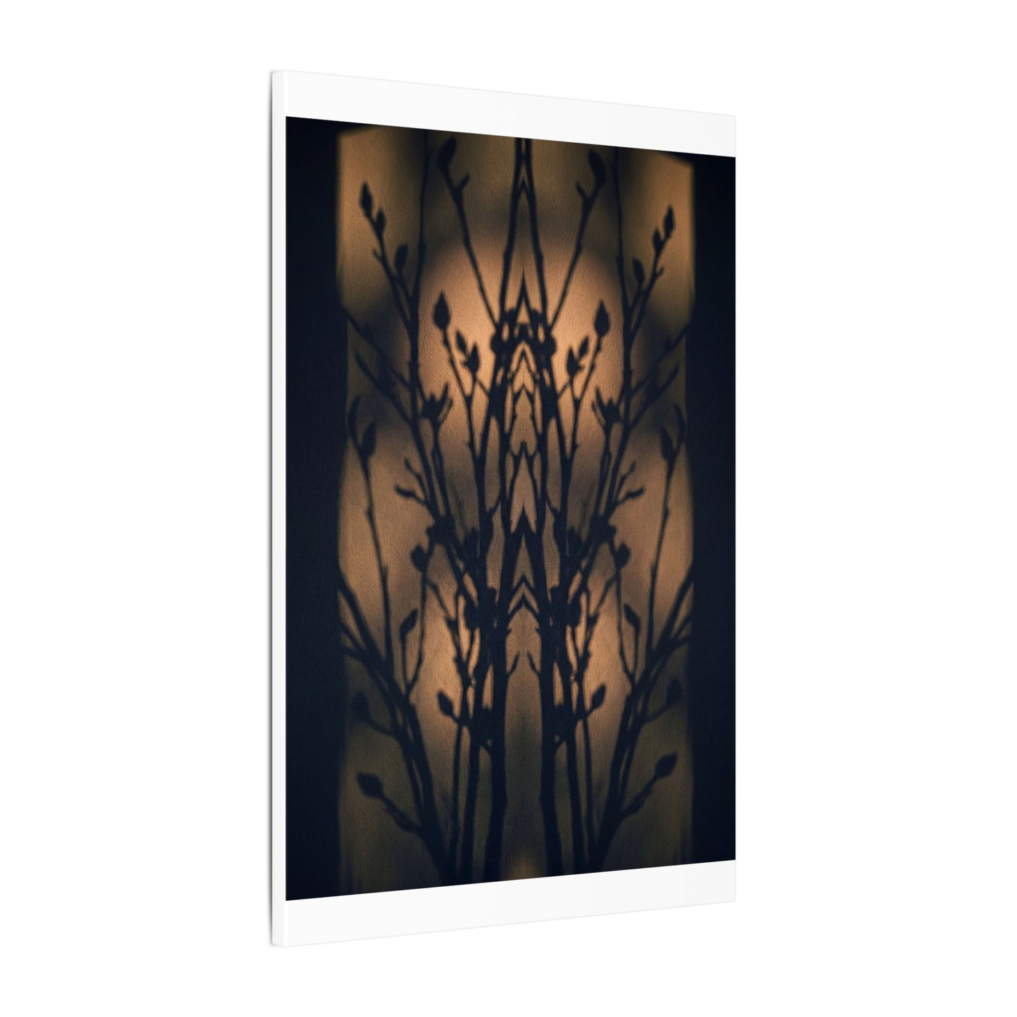 Dark Japandi Shadow Play in Golden Hour | Shadow Zen Canvas Art