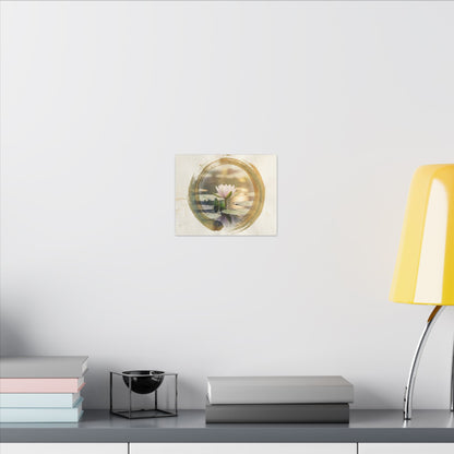 Peaceful Lotus Flower Canvas Art - Enso Zen